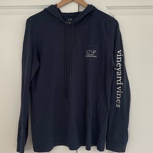 Navy Vineyard Vines Hooded Long Sleeve